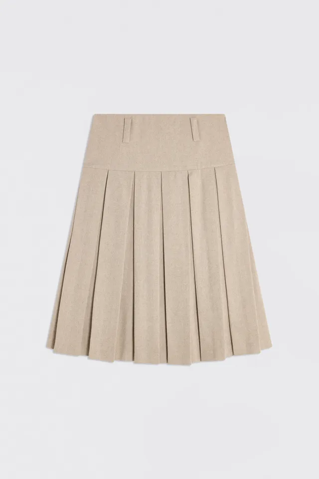 Liviana Conti Jupe Wendy midi plissée beige