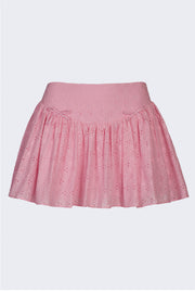 Oh Polly Thia 13200 mini jupe rose broderie noeuds