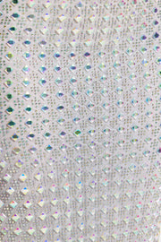 Oh Polly Embellished Siona jupe maxi argent strass fendue