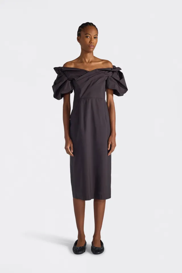 Liviana Conti Gianira robe midi fondente F6SK37 manches ballon