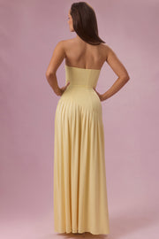 Oh Polly Evelina robe bustier jersey jaune Butter