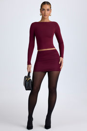 Oh Polly Elli top bordeaux col haut dos nu modal