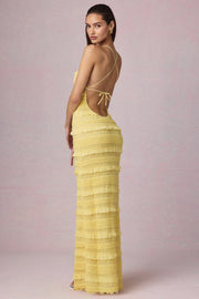Oh Polly Tove Robe Maxi Jaune Citron Dos Nu 14224