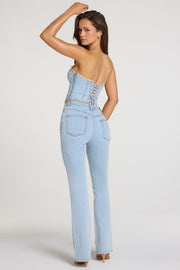 Oh Polly Odessa Jean Bootcut Clair Taille Mi-Haute