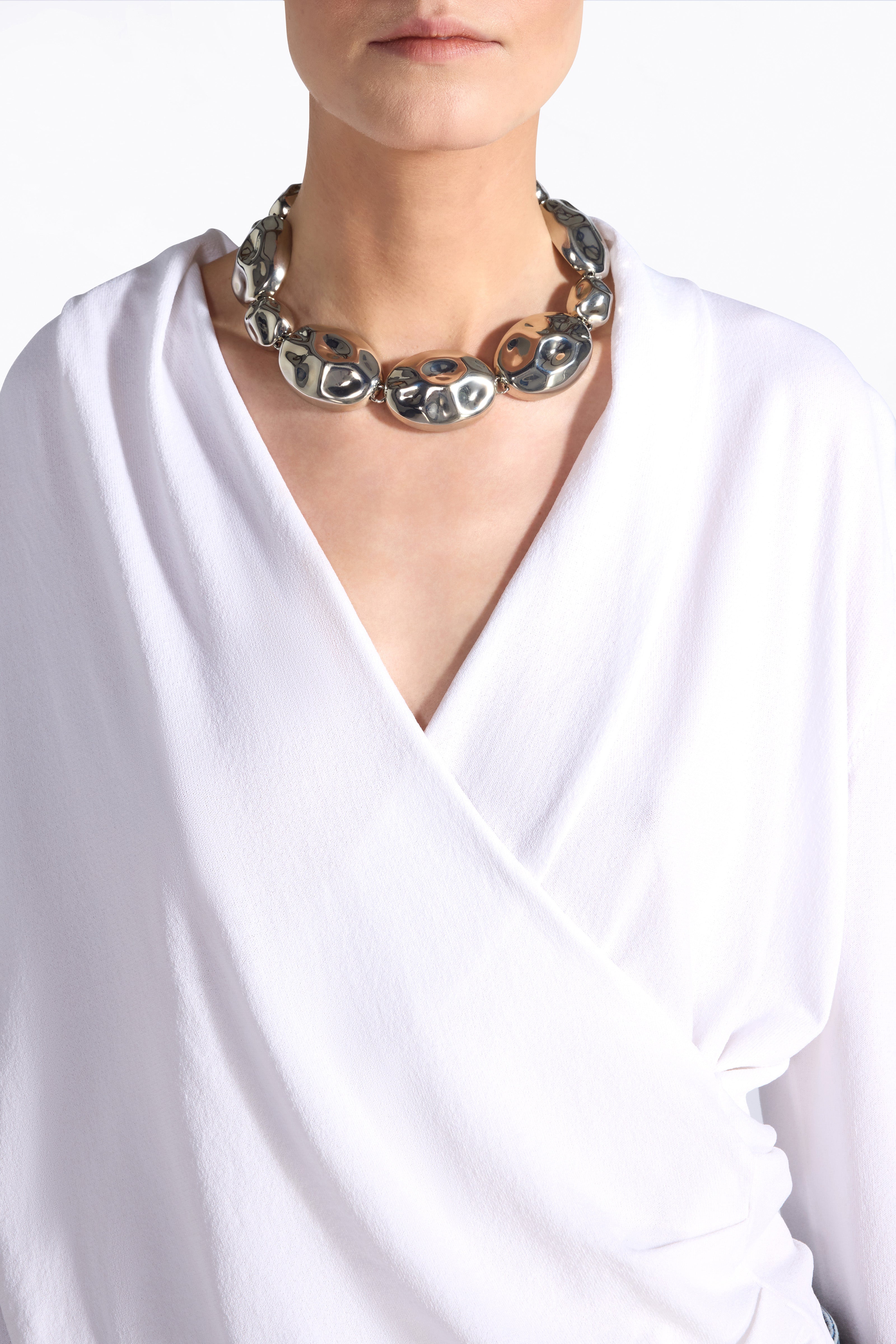 Liviana Conti Maglieria Gabriela pull blanc col V