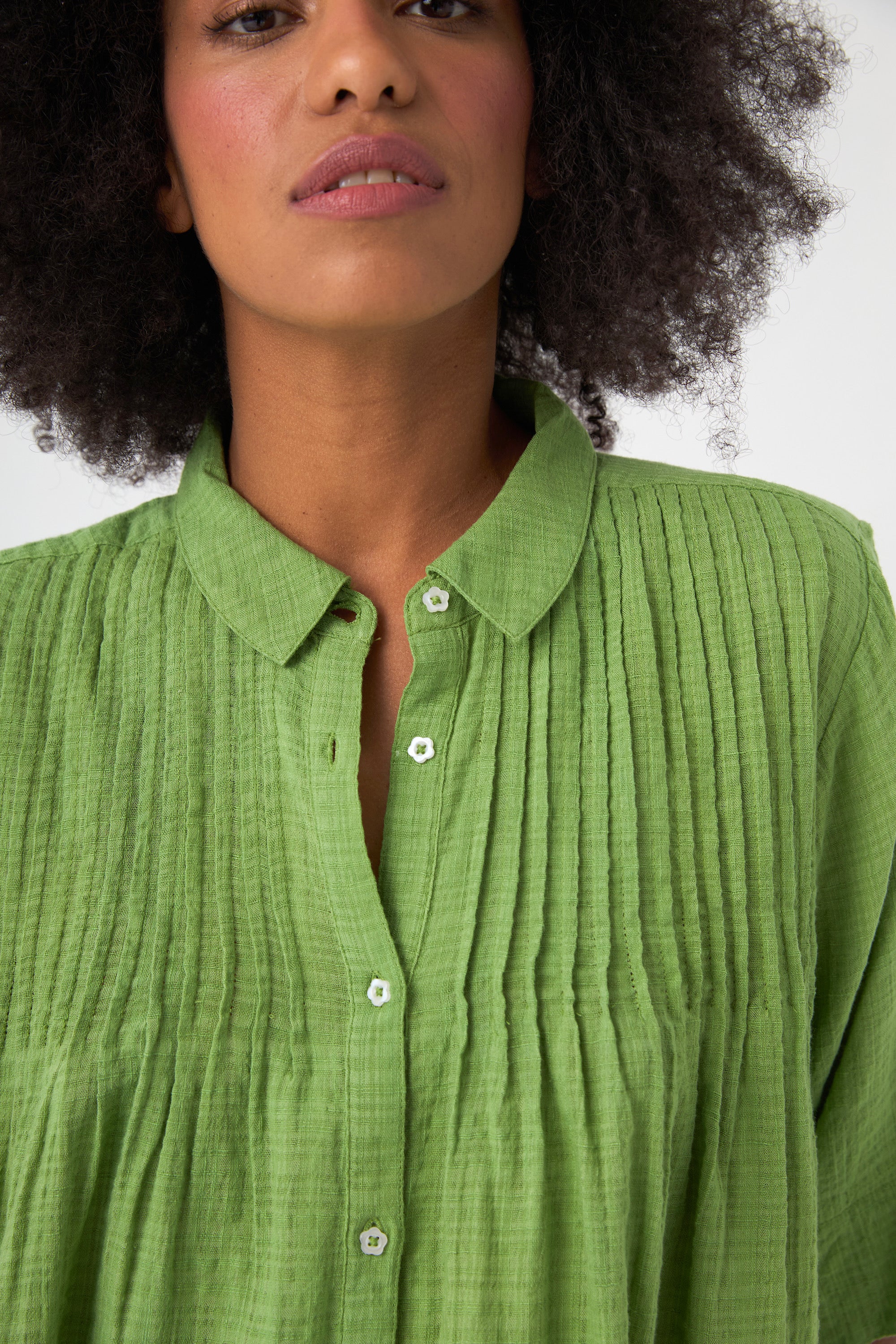 Chicosoleil Rusty blouse femme vert péridot coton viscose