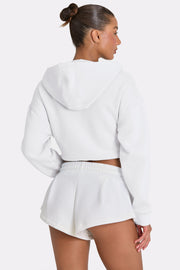Oh Polly hoodie zip oversize beige coconut polaire