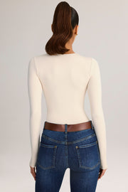 Oh Polly Ziva 15442 body manches longues crème modal