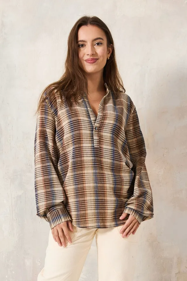 CHICOSOLEIL BOTEGA blouse coton beige stripe S