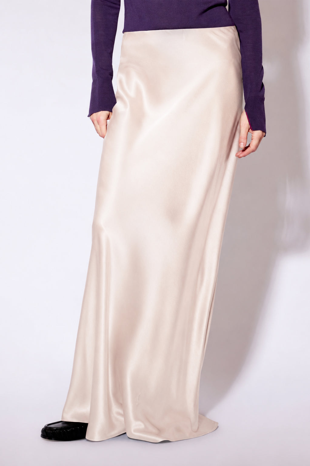 Liviana Conti Remie jupe longue satin poudre 40