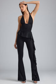 Oh Polly Reese 8204 pantalon noir volants métallisé