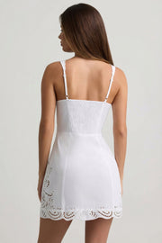 Oh Polly Calina mini robe coton blanche ajourée