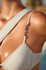 Oh Polly Nascha haut bikini asymétrique argenté