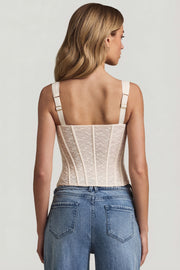 Oh Polly Tops top corset dentelle ivoire armaturé