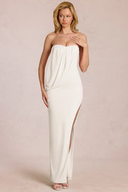Oh Polly Caliane Robe Maxi Bustier Pearl Moulante Fendue
