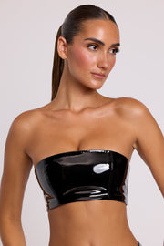 Oh Polly Tops Jadis top bandeau vinyle noir