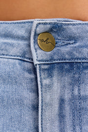 Oh Polly Skirts mini jupe jean taille basse bleu moyen