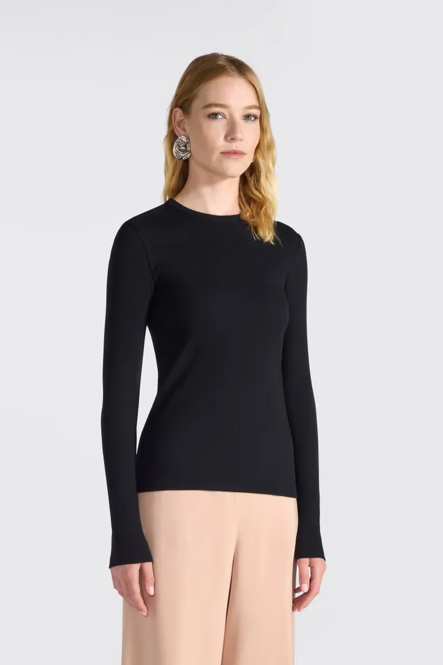 Liviana Conti Caroline t-shirt coton bio noir manches longues