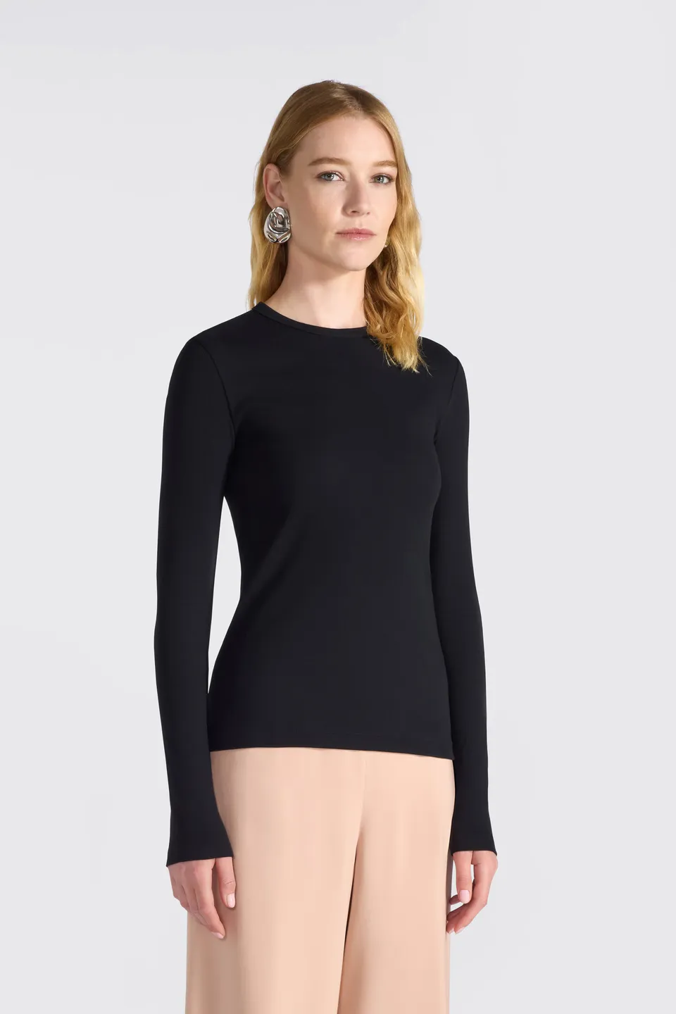 Liviana Conti Caroline t-shirt coton bio noir manches longues