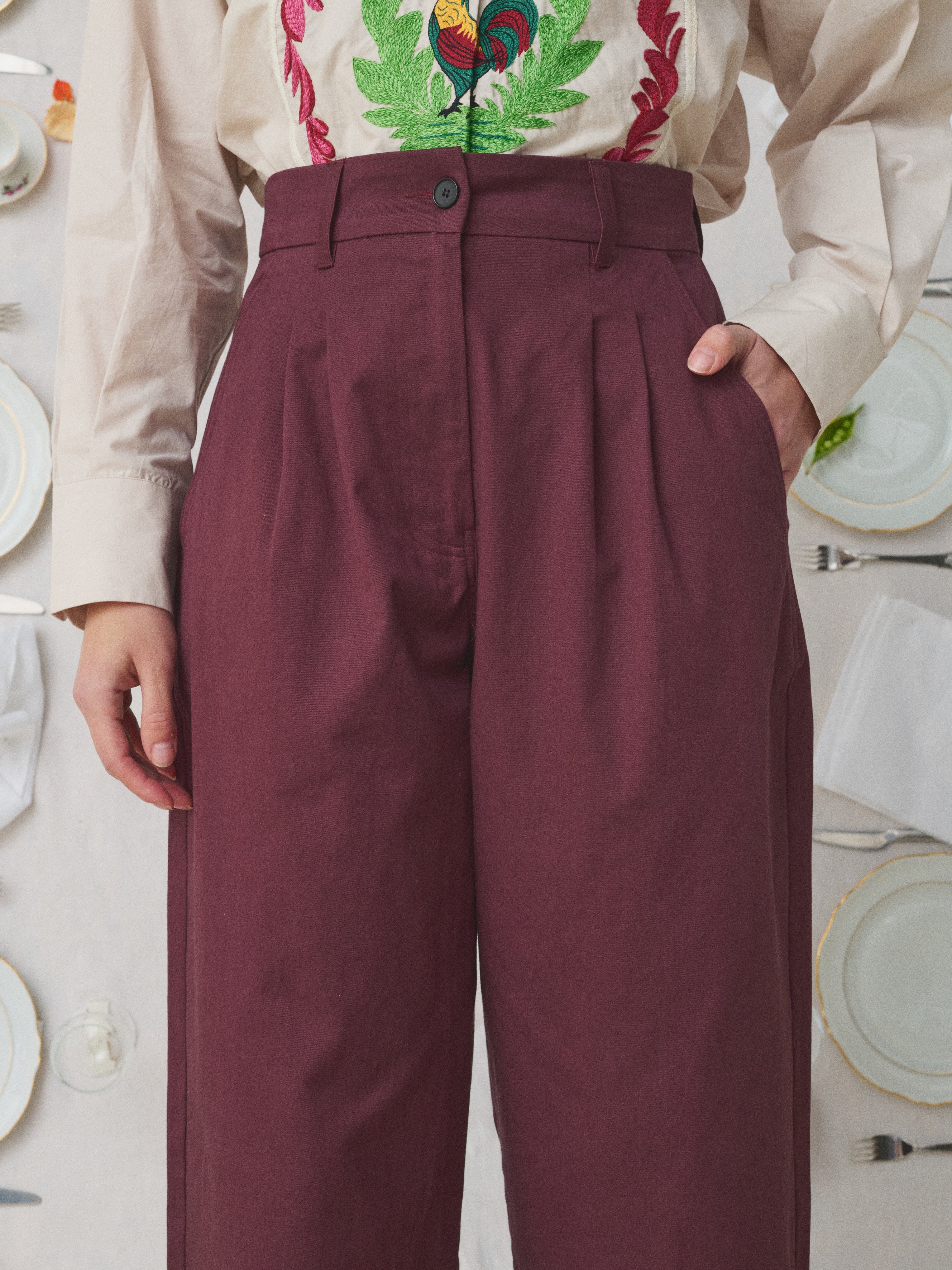 Mii a table Miti pantalon velours Taille M bordeaux