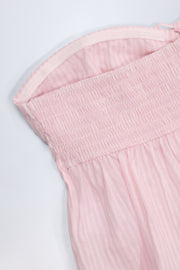 Oh Polly Alma Crop Top Bandeau Rose à Rayures Coton