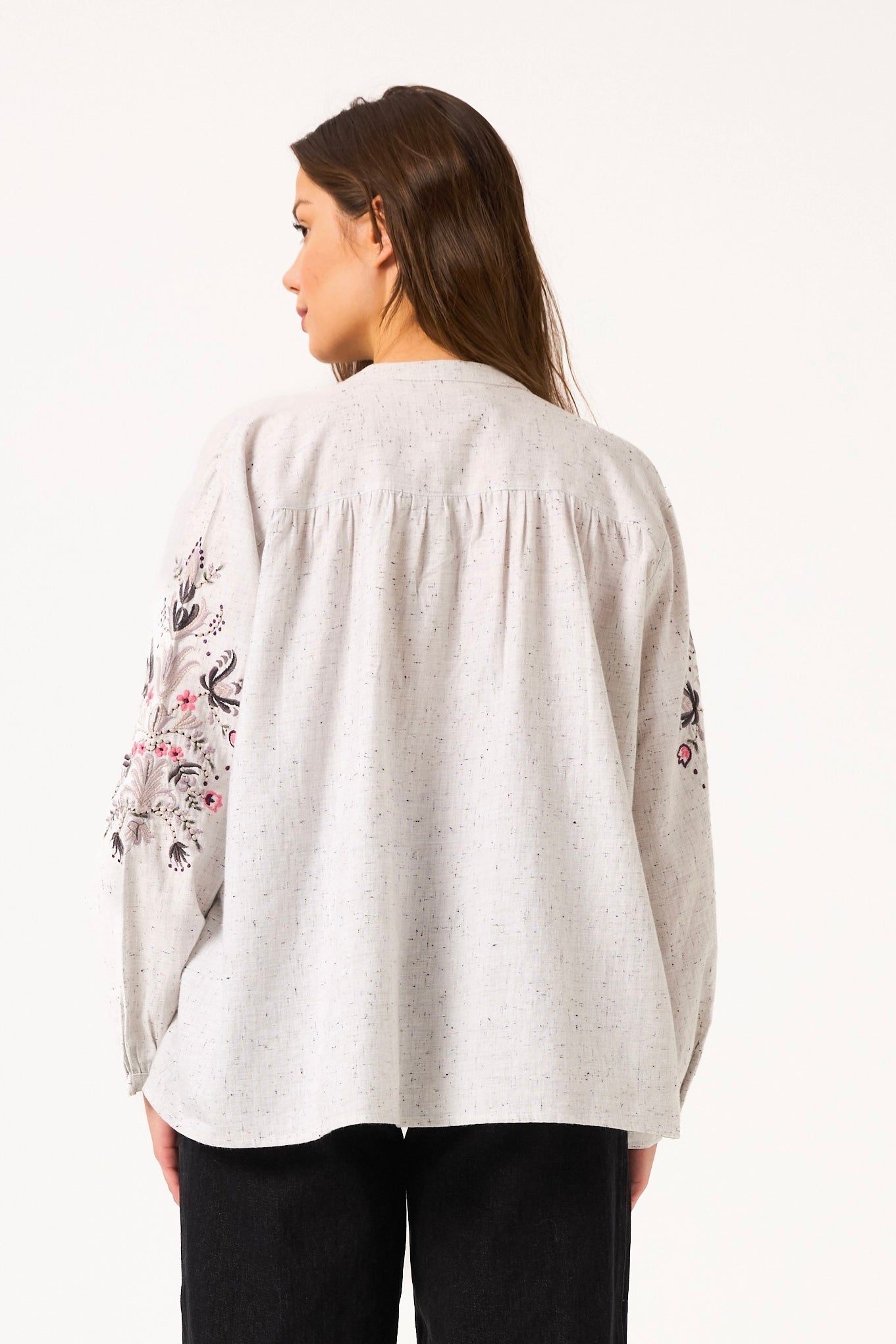 CHICOSOLEIL Tops Chemisier HIRO Gris Clair Coton