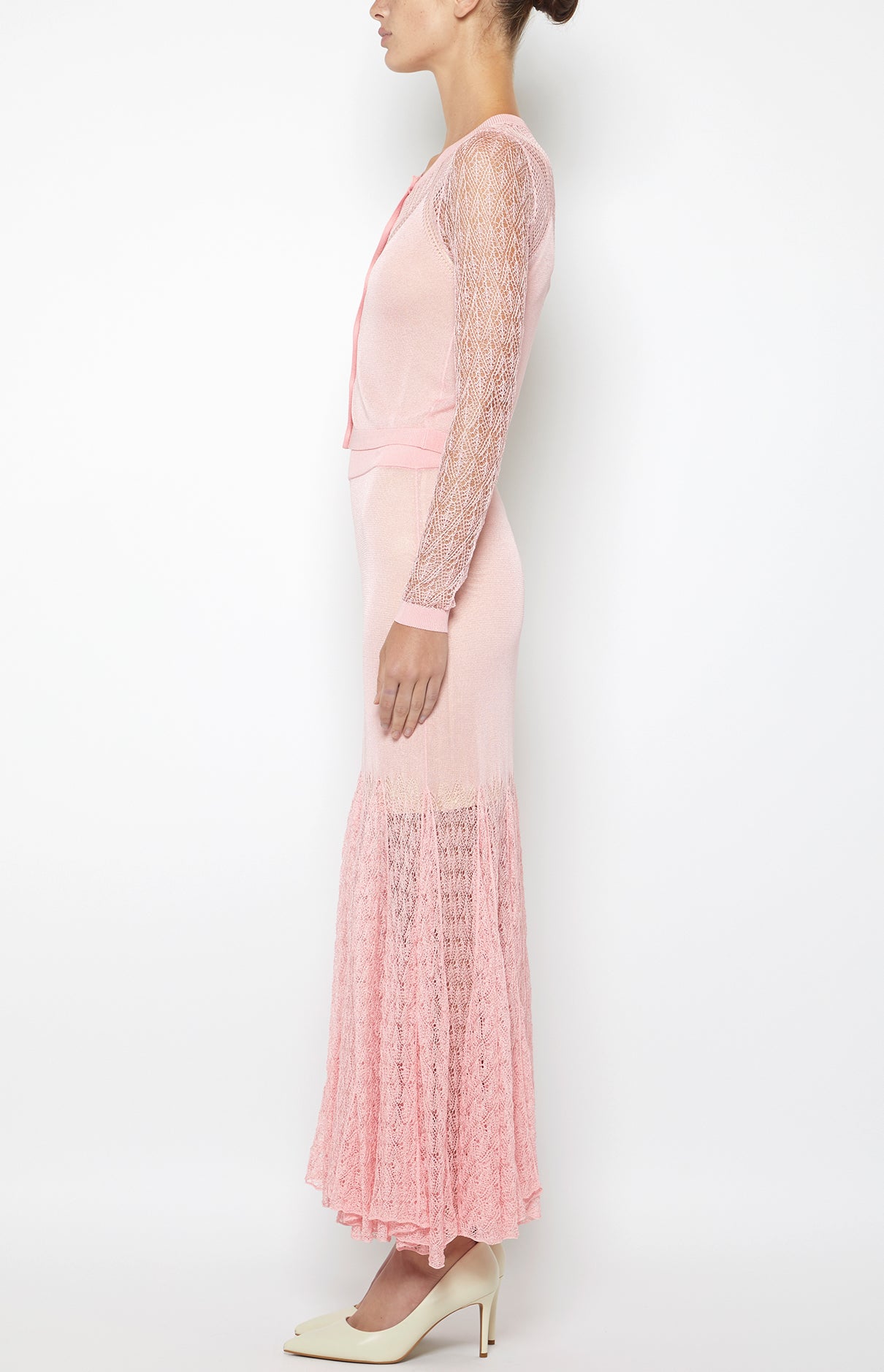 Prabal Gurung Pointelle Trumpet jupe rose viscose XS à XL