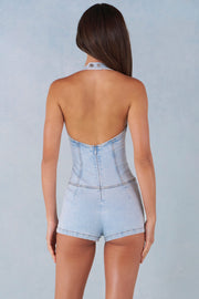 Oh Polly Lalita combishort jean clair dentelle dos nu