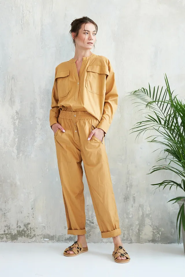 ChicoSoleil Bobby top coton ample beige shore