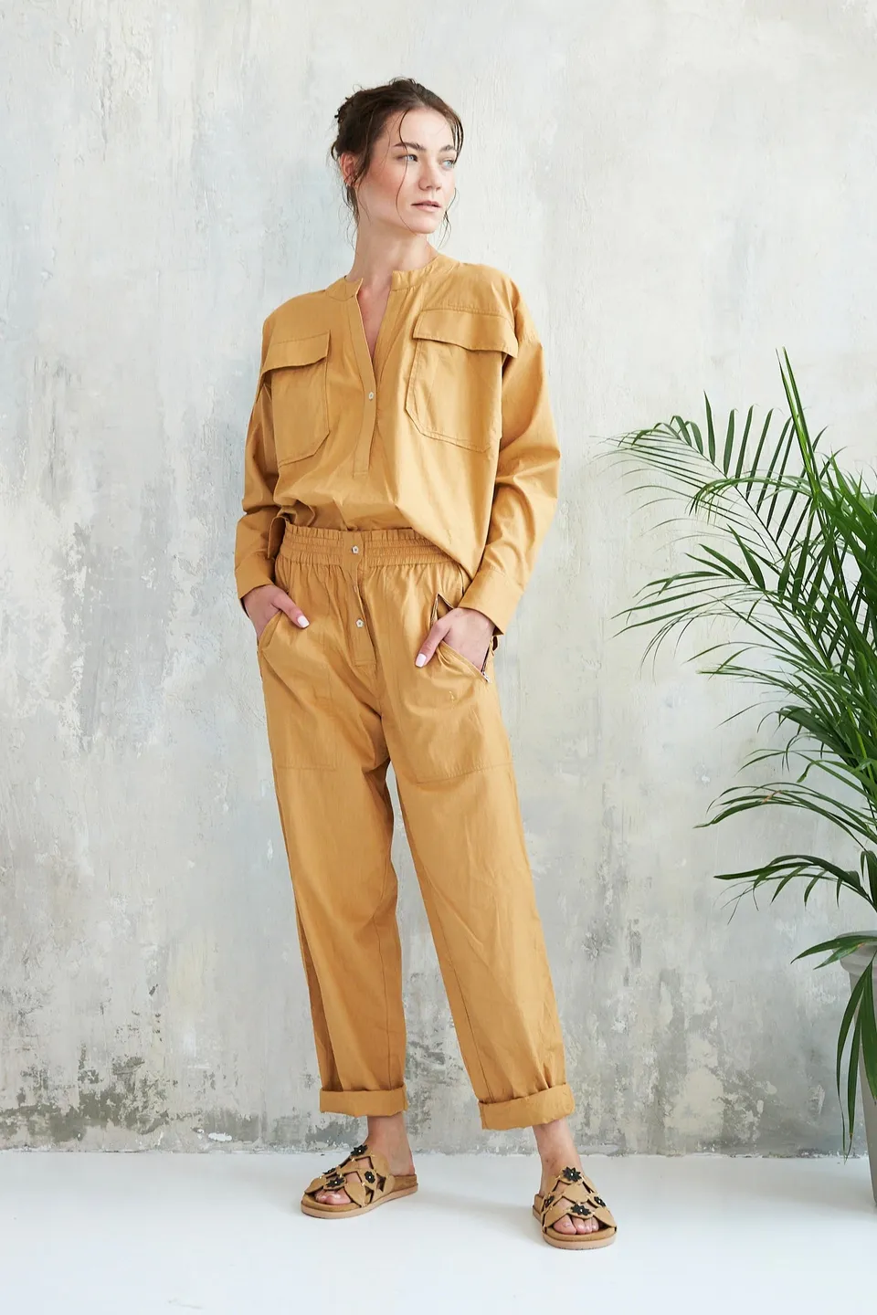 ChicoSoleil Bobby top coton ample beige shore