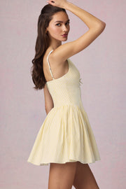 Oh Polly Marissa mini robe jaune rayé noeud coton