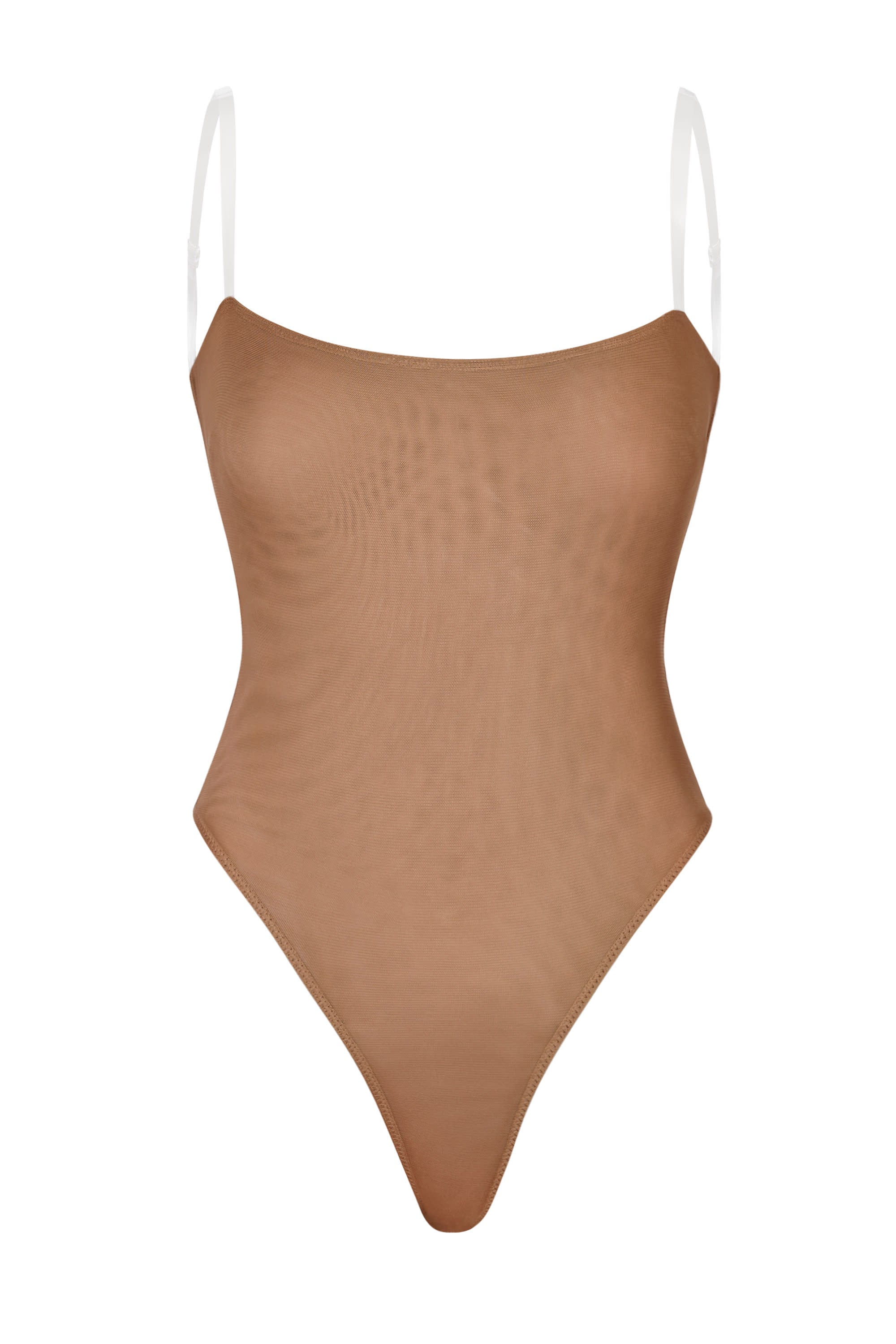Oh Polly Body Mesh Miel Bretelles Transparentes String 15505
