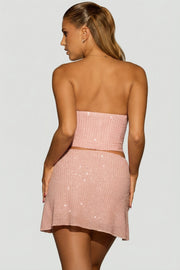 Oh Polly top corset lavande rose sequins bandeau