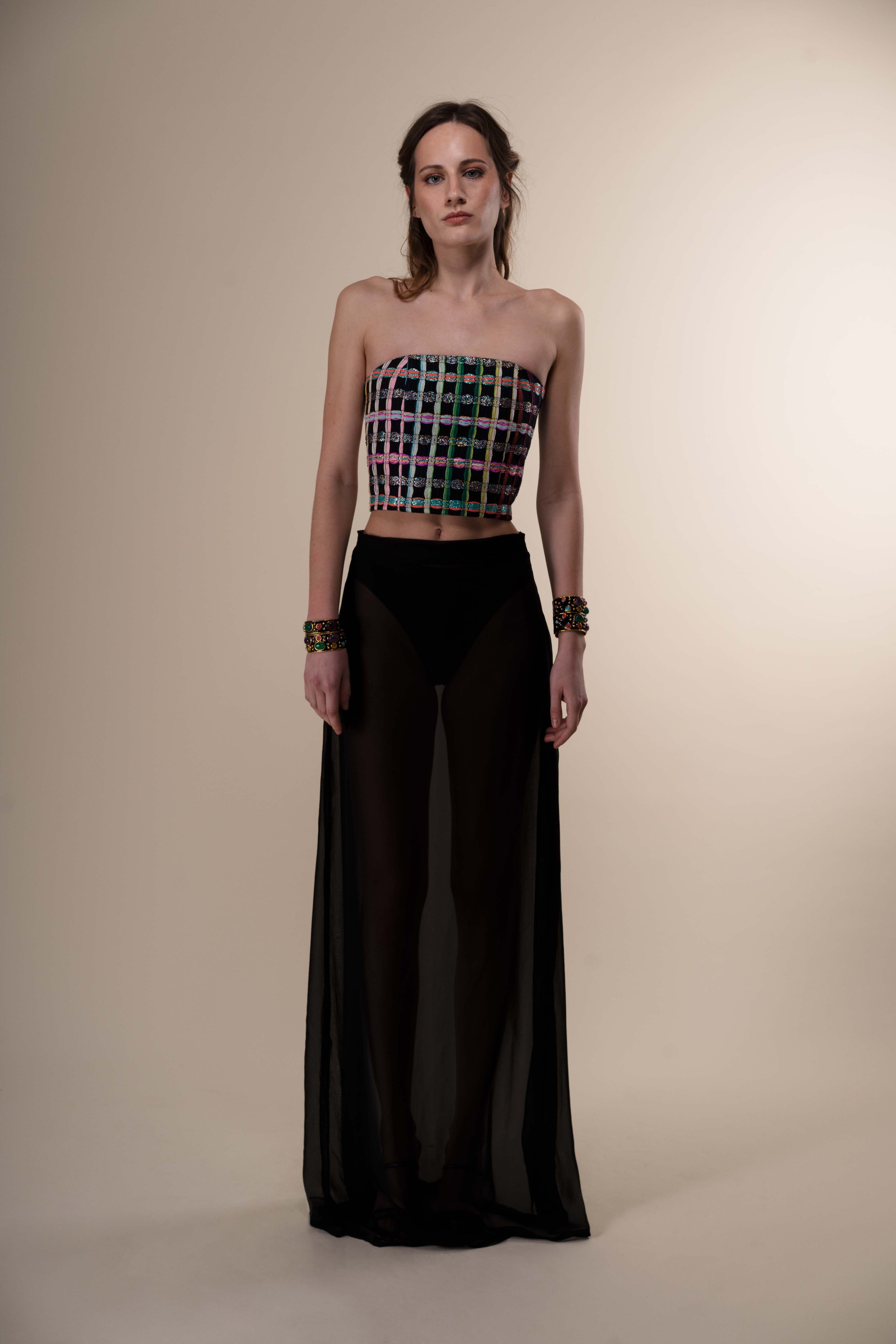 The Ethiquette Coco bustier jacquard satin Medusa