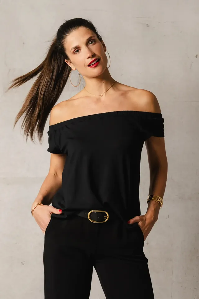 Thelma & Rose Alma top col bardot noir T1