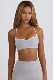 Oh Polly Bo+Tee BT2097 brassière sport grise col coeur