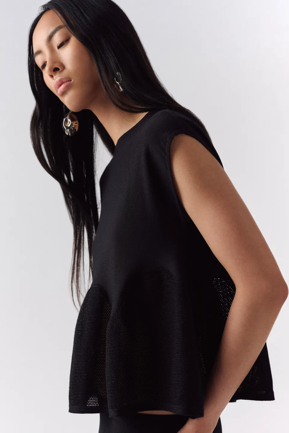 Liviana Conti Estelle top noir dentelle viscose
