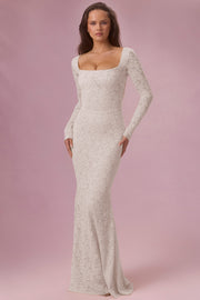 Oh Polly Isolde robe maxi perle dentelle dos nu