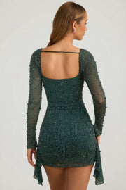 Oh Polly Tivoli 6790 robe courte vert émeraude strass