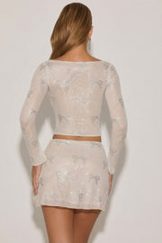 Oh Polly Nolene 12743 mini jupe ivoire strass