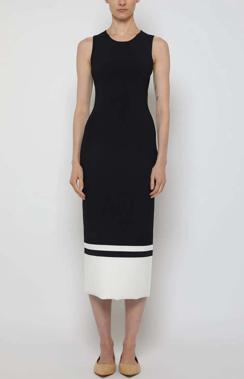 Prabal Gurung Compact Knit Tubino Dress robe noir/blanc