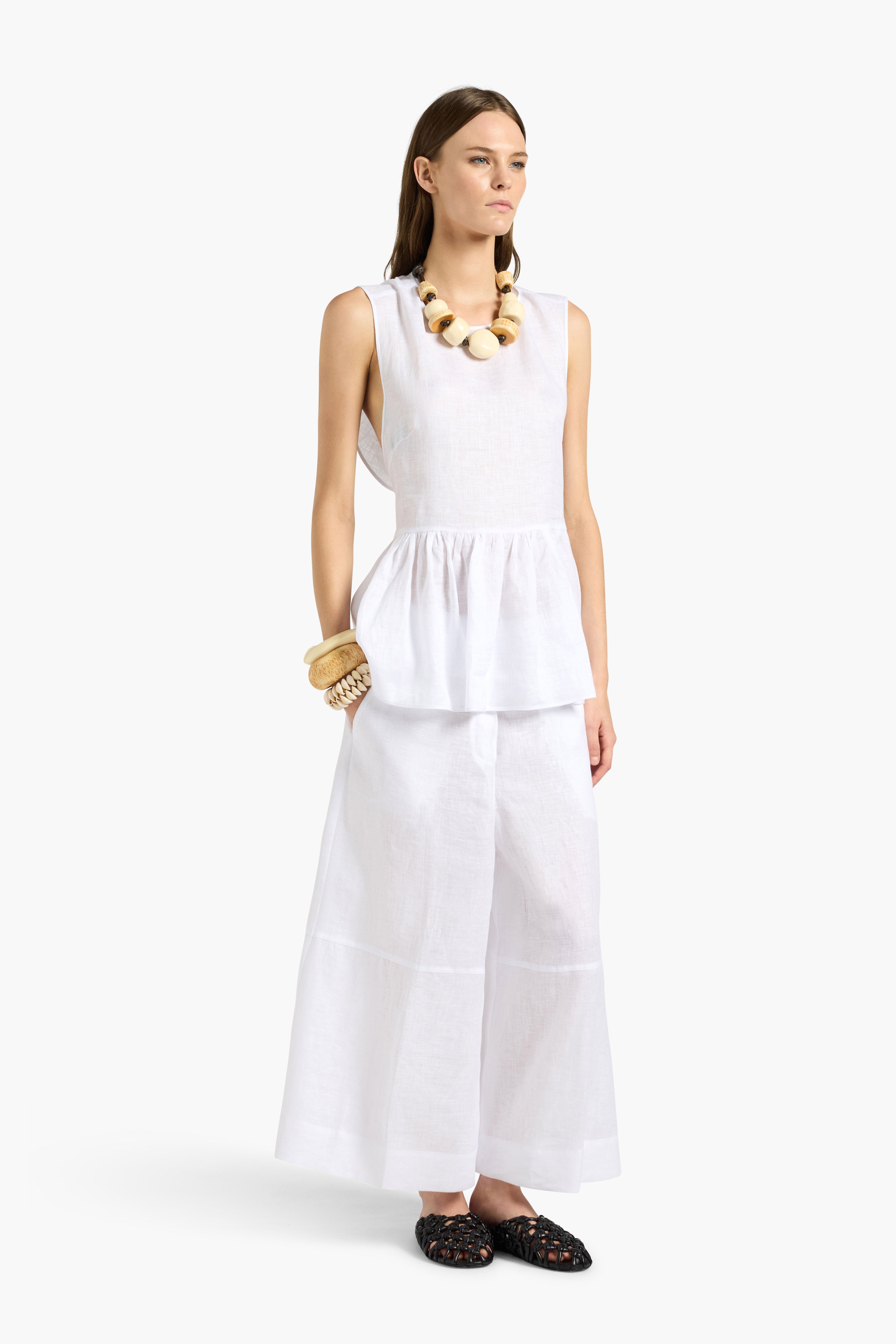 Liviana Conti Harriett top lin volants blanc