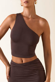 Oh Polly Andi 10741 top marron une épaule modal