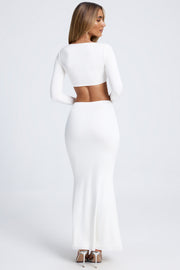 Oh Polly Skirts Adena 9251 jupe longue blanche fendue sirène