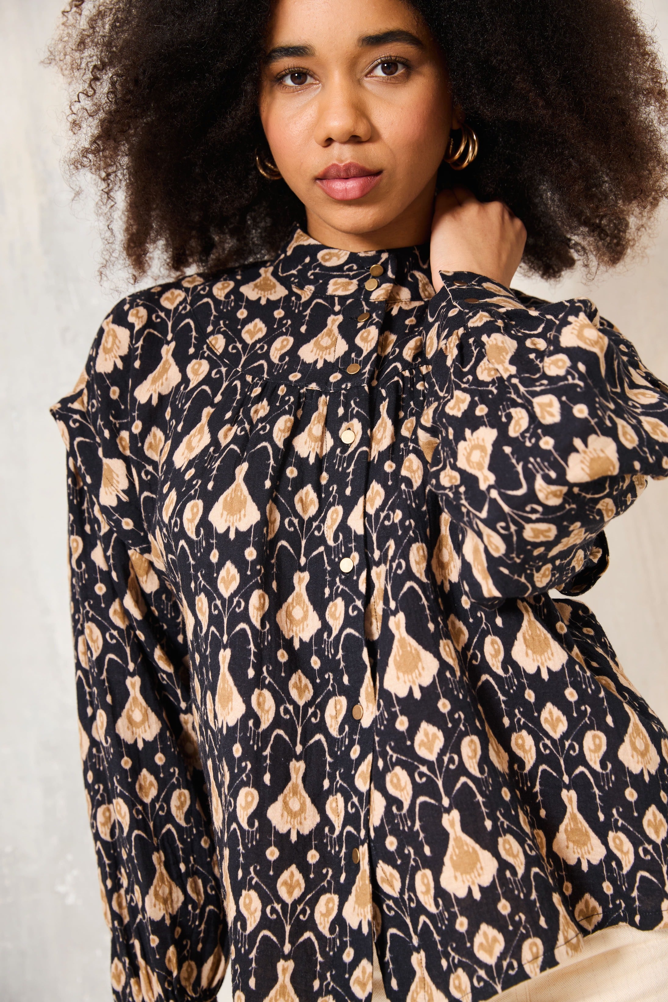 Chicosoleil Tops Blouse Shona paisley tribal coton S