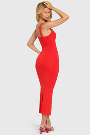 Oh Polly Lorie robe midaxi cerise modal dentelle
