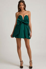Oh Polly Norina mini robe bustier vert émeraude nœud