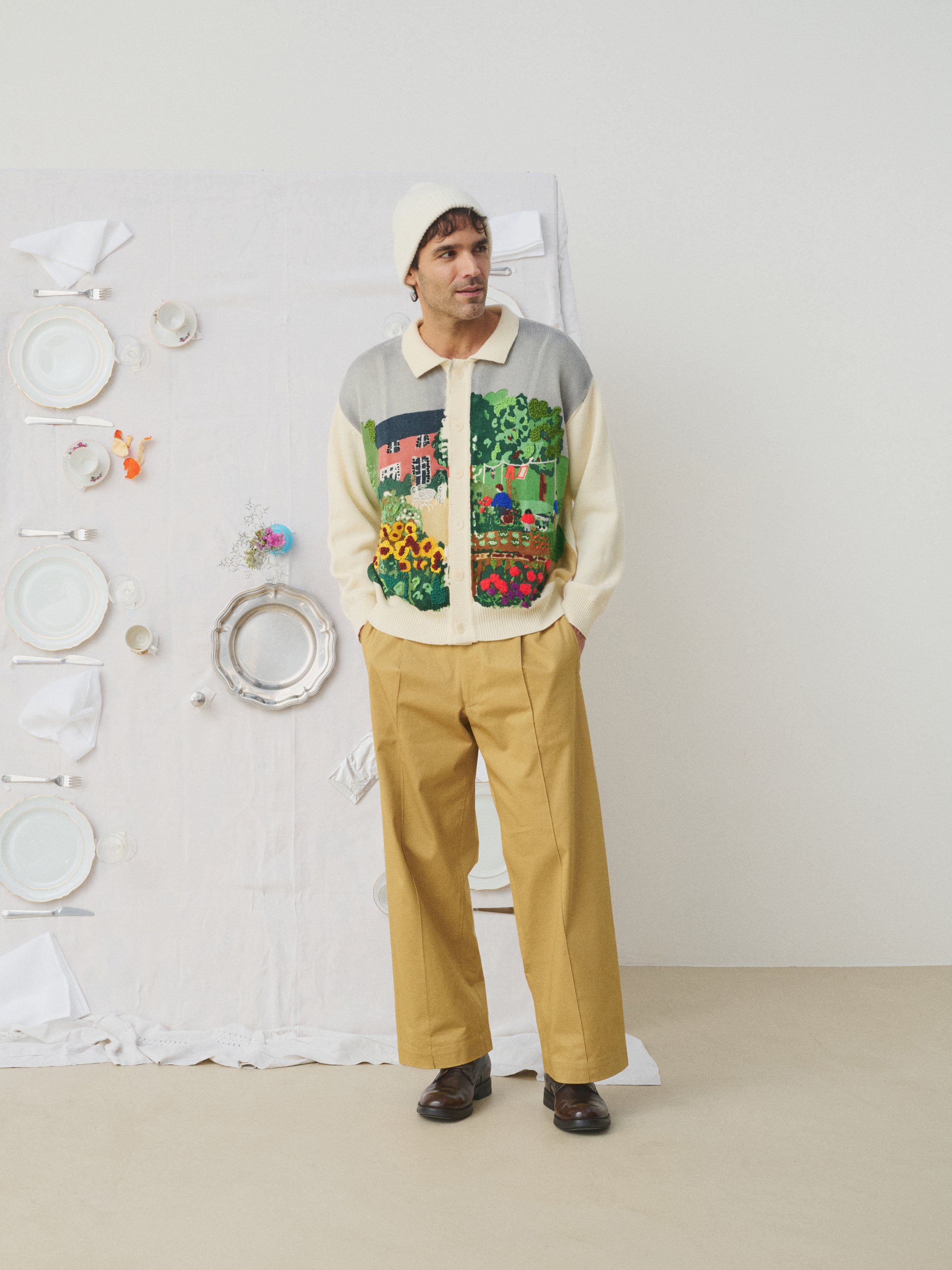 Mii Mii à table Albert Le Potager cardigan homme tricot