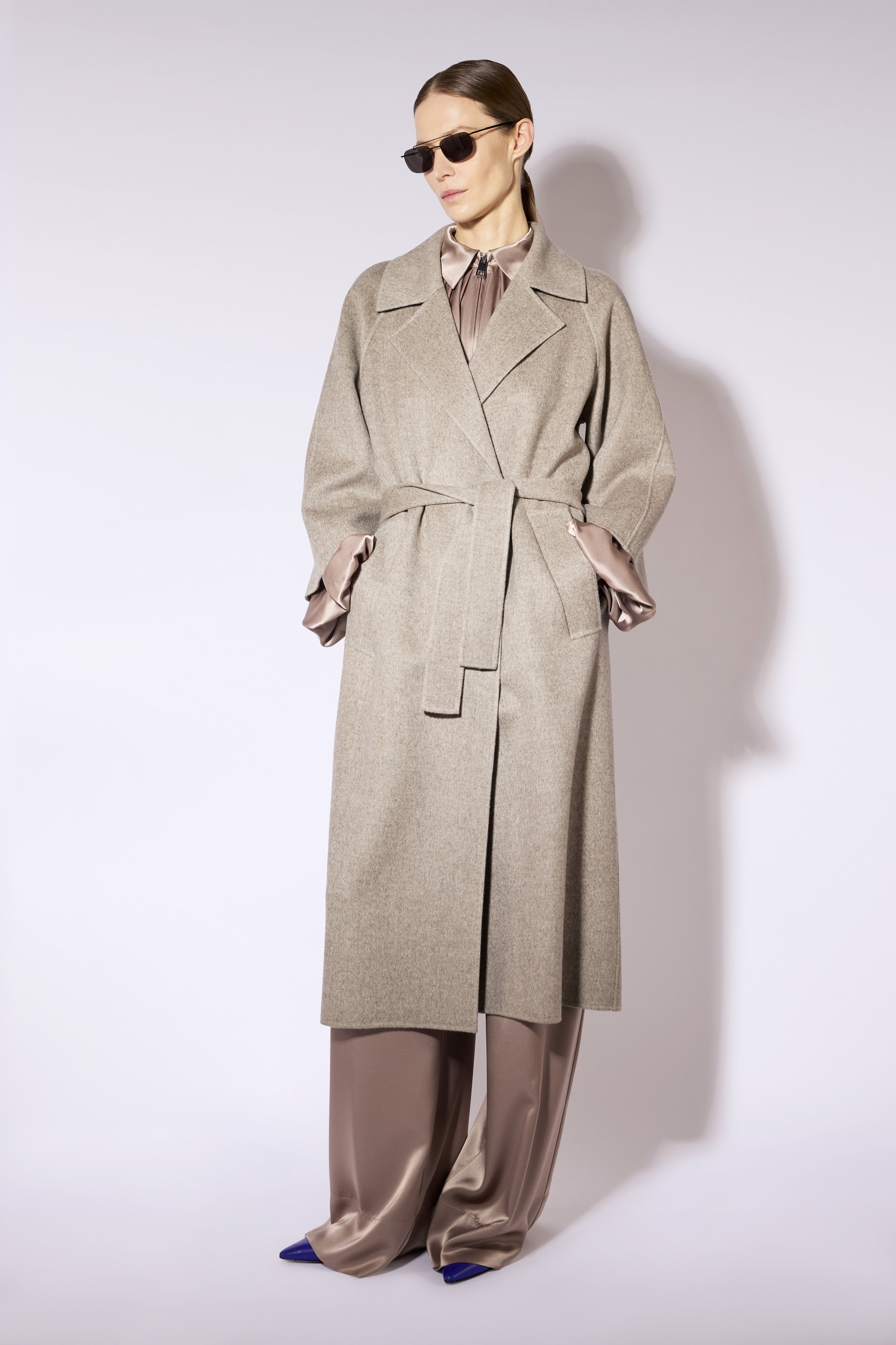 Liviana Conti Wayne manteau laine-yak marron ceinturé