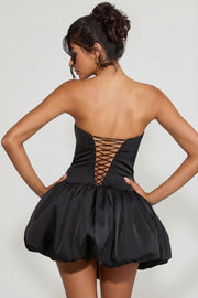 Oh Polly Minerva 11437 mini robe noire corset bubble